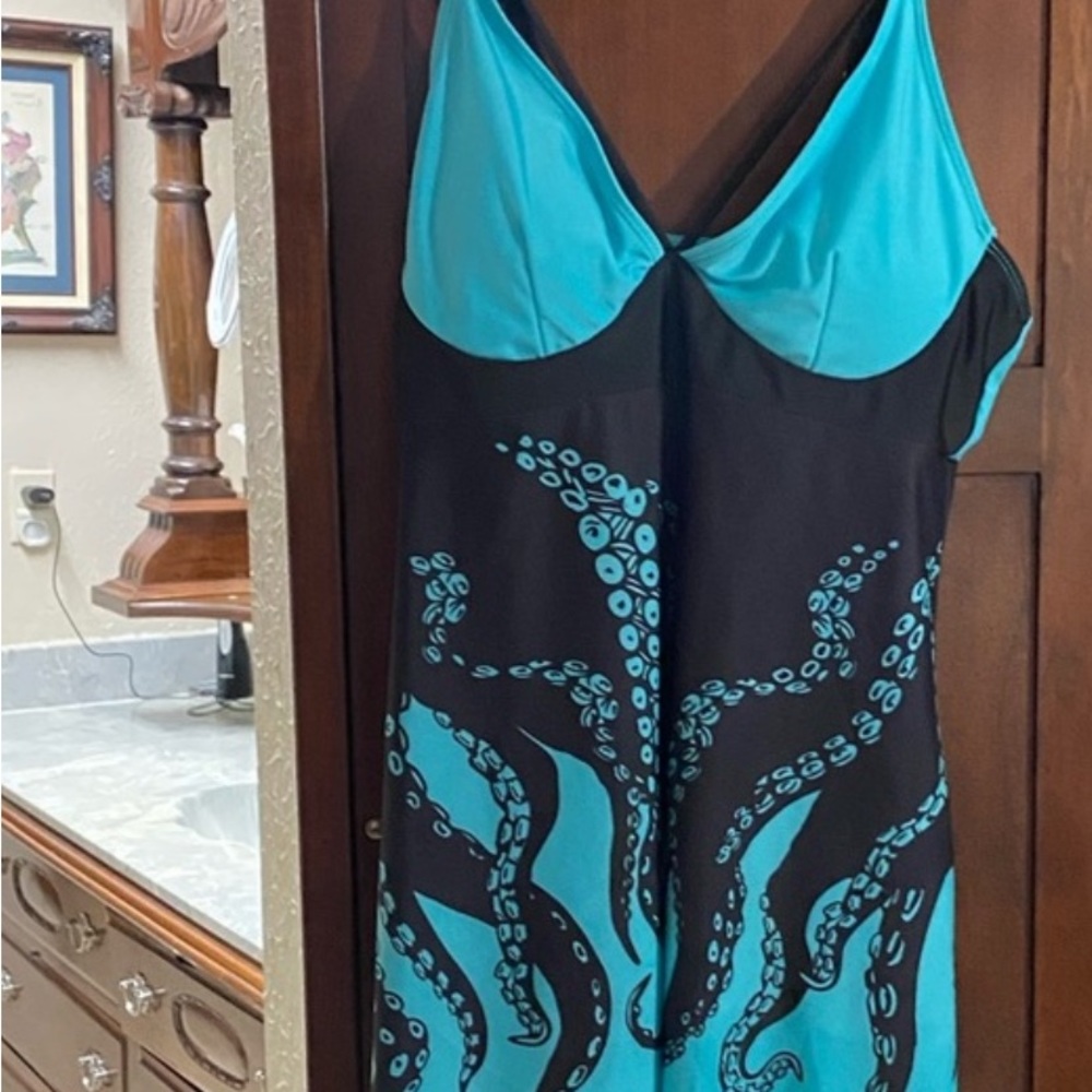 Blue and black Swimdress size L